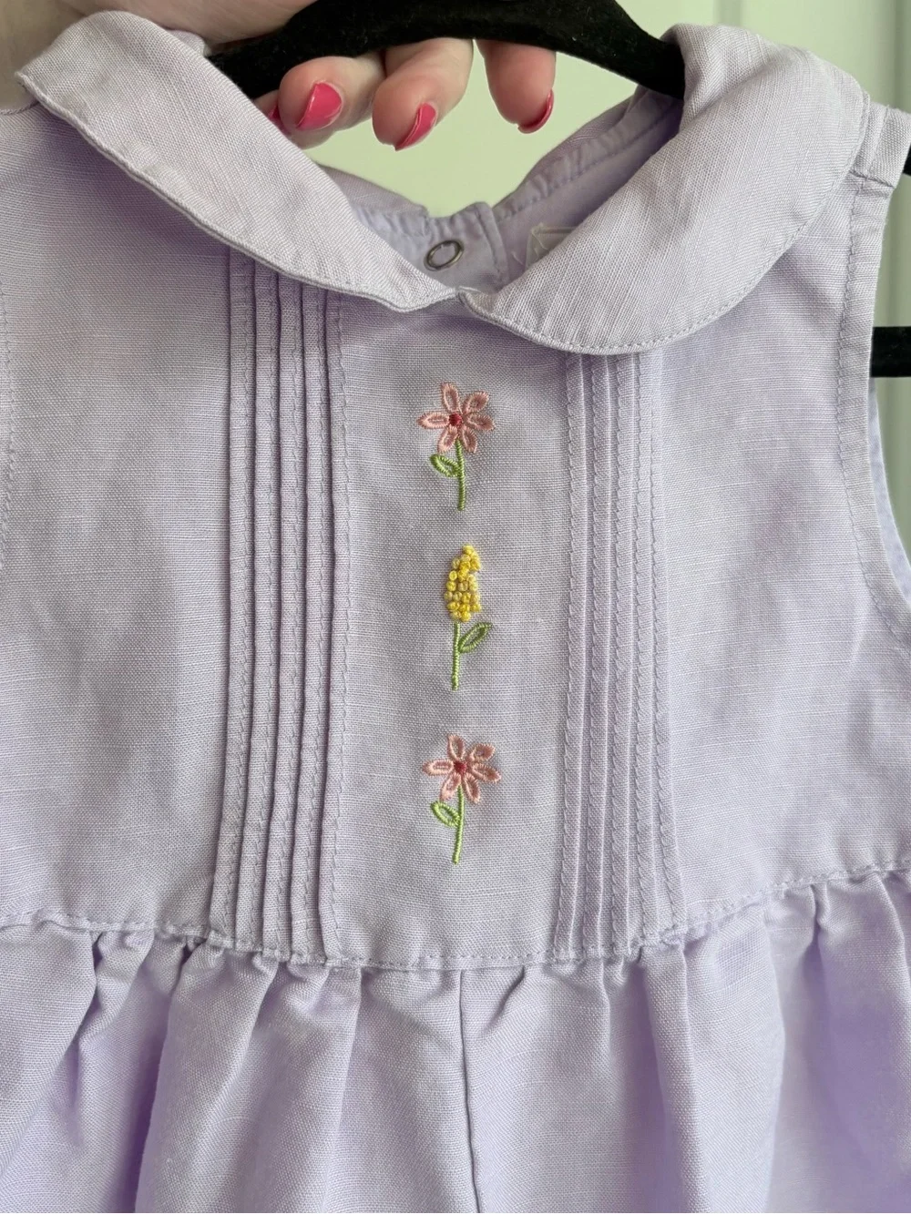 🌈Gymboree Vintage Rainbow Tag Purple Linen Romper *RARE*